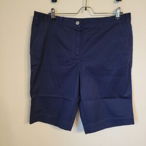 TravelSmith 16P Navy Blue Womens Bermuda Shorts Travel Cruise Safari NWT